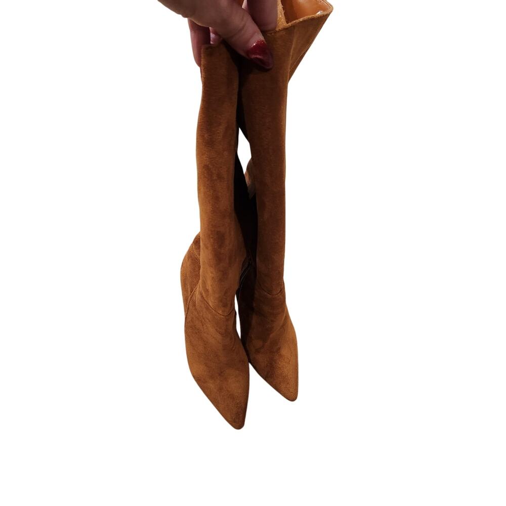 EUC Lulus Chestnut Faux Sude Knee High Boots Sz 7 - Picture 2 of 7